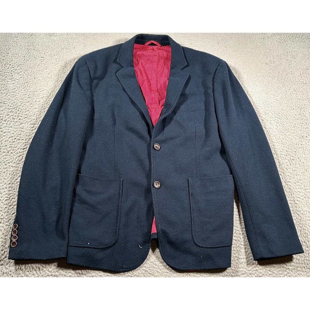 Gianni Feraud Blazer‎ Jacket Mens 42 Navy Single Breasted Notch Lapel